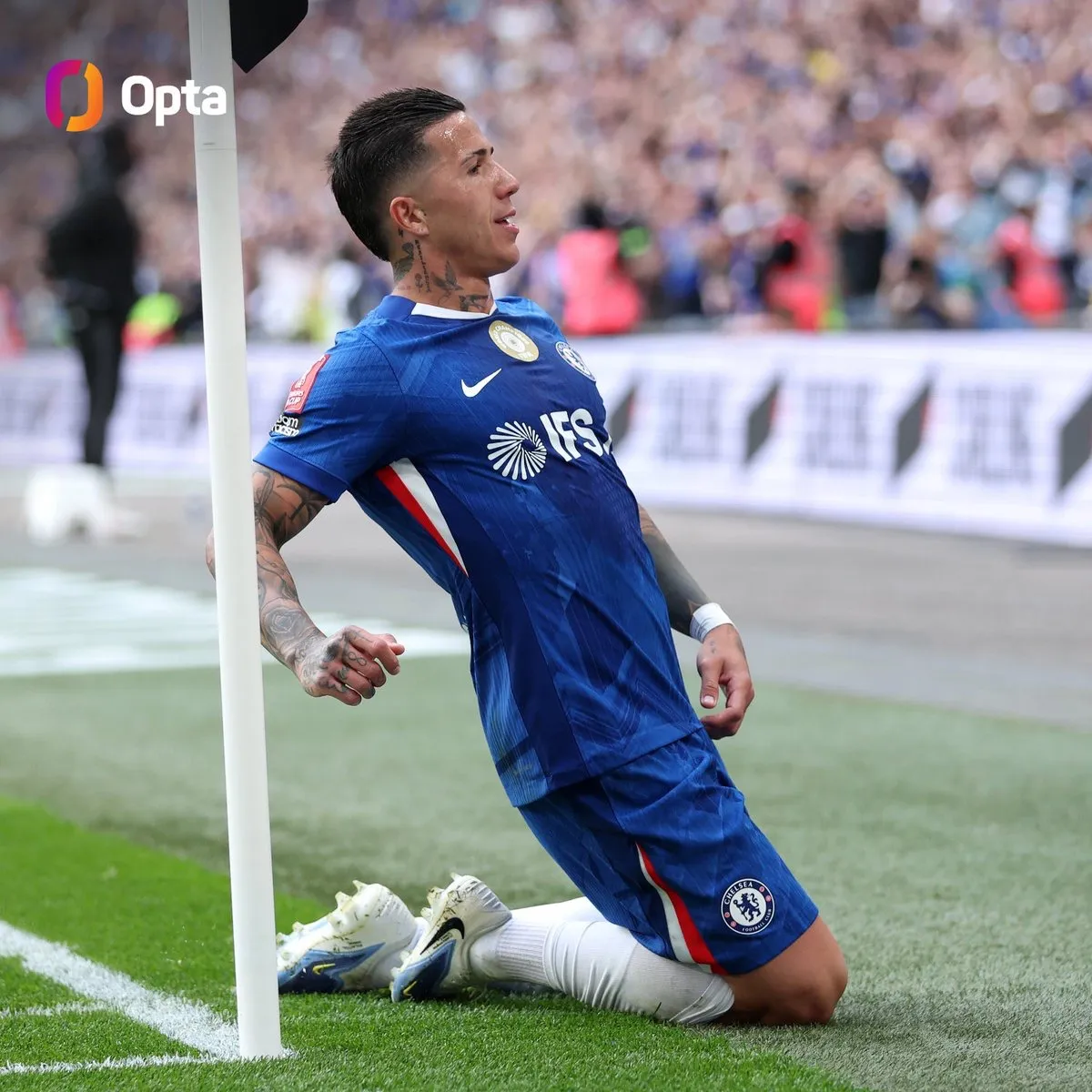 开云官网-恩佐本季各赛事已进13球，英超中场球员中仅次于怀特的16球